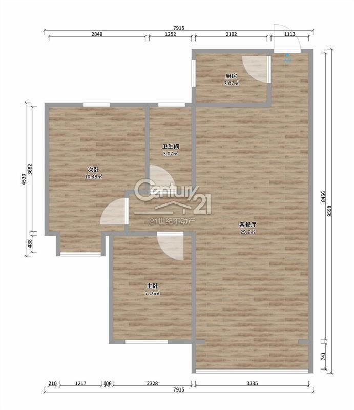 熙城國際誠園毛坯2室2廳1衛(wèi)108m288萬元