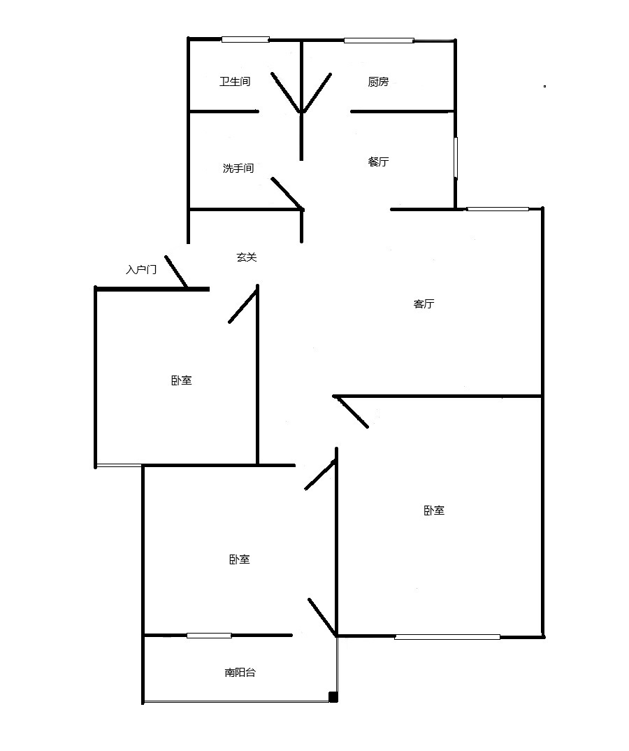 普通裝修3室2廳1廚1衛1洗1儲119.49m2送19.39儲藏室79萬不還價